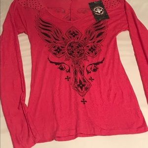 Ladies large affliction long sleeve top